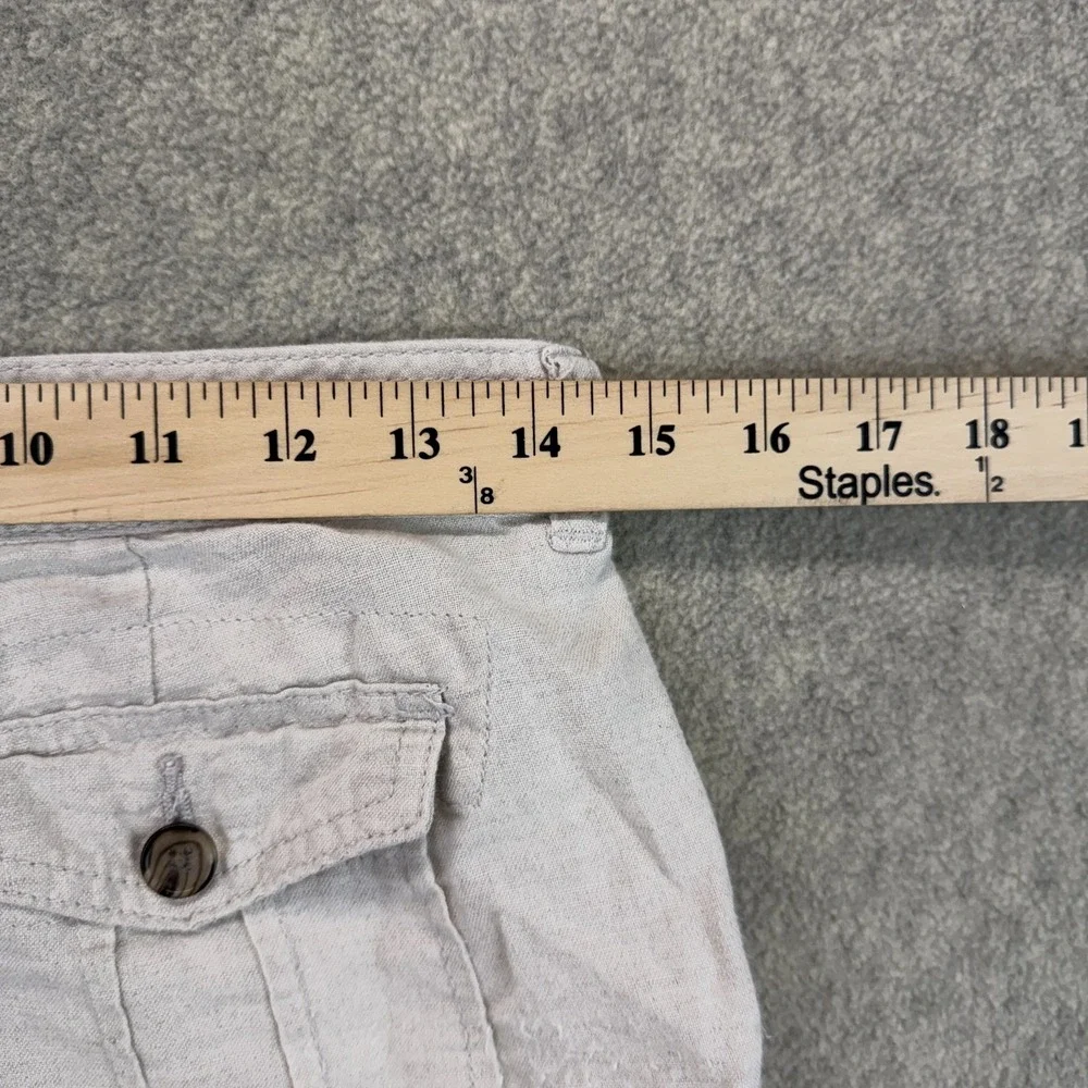 Banana Republic Womens Martin Fit Cropped Cargo Pants Linen-Blend Petite 00
